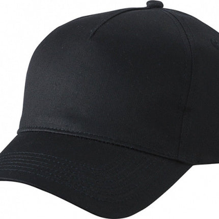 5 panel baseball pet zwart