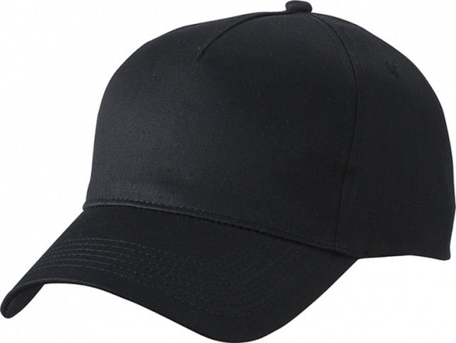 5 panel baseball pet zwart