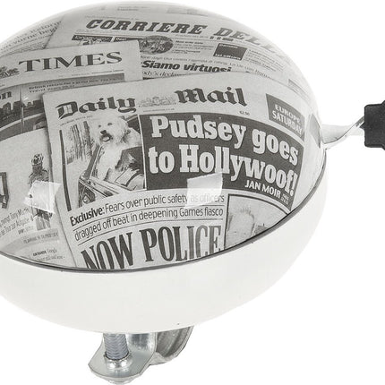 Fiets bel - M-Wave Ding-Dong ø80mm - Newspaper White