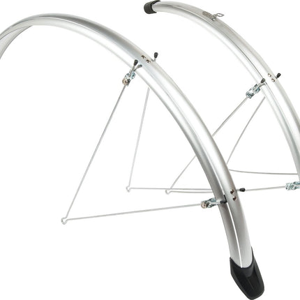 fiets spatbord - EuroFender Spatbordset Elegance 28 46mm Zilver