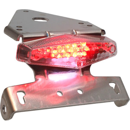 Feu arrière DMP LED+support de plaque d'immatriculation alu/transparent universel
