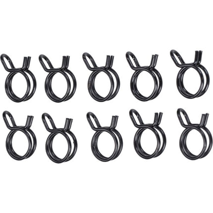 Collier à ressort Malossi pour tuyau d'essence 9.8x10.4mm noir 10 pièces 212187x