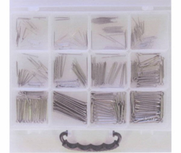 Assortiment de goupilles fendues 12 tailles 300 pièces