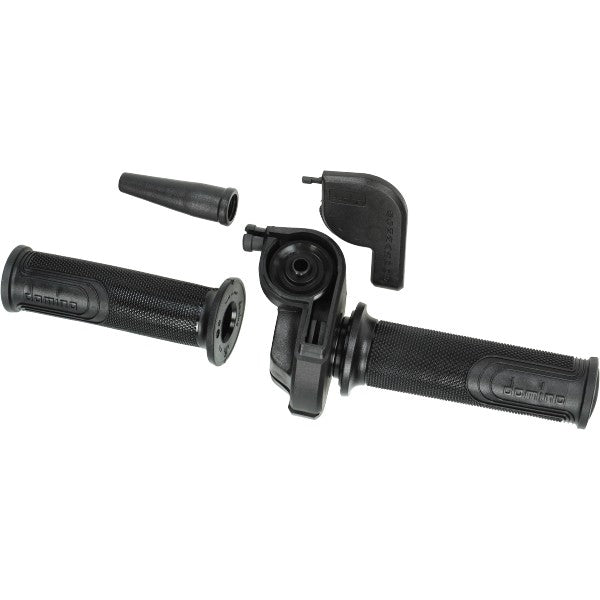 poignée d'accélérateur Domino Speed coudée noire mobylette, scooter