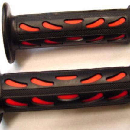 Poignées DMP modèle goutte progrip noir/rouge universel