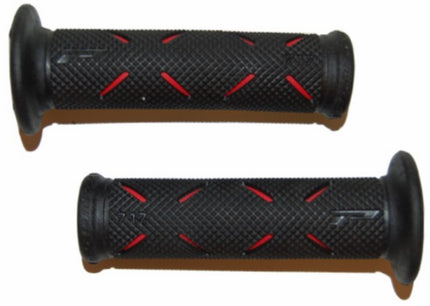jeu de poignées progrip rayé noir/rouge universel 717