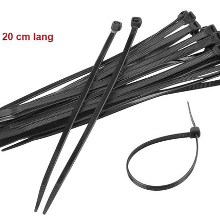 kabelbinder 20cm zwart 100pcs