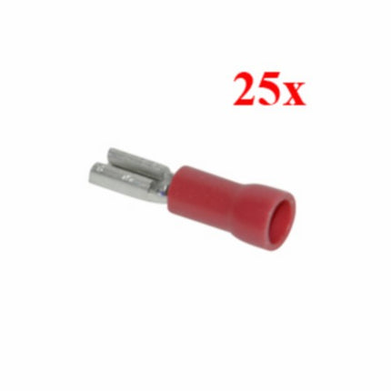 Cosse plate femelle 2,80 mm rouge 25pcs
