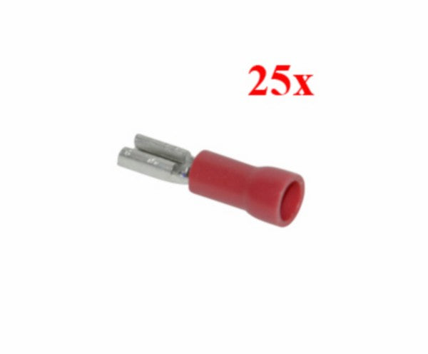 Cosse plate femelle 2,80 mm rouge 25pcs