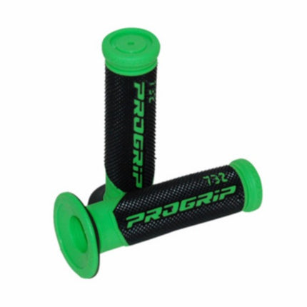 handlebar grip set progrip black/green moped, scooter 732