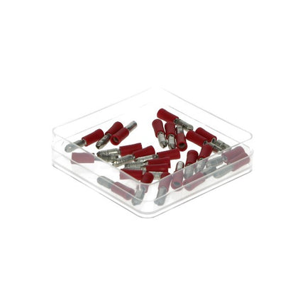 Connecteur de câble rond mâle 4mm rouge 25pcs