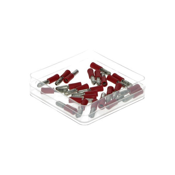 Connecteur de câble rond mâle 4mm rouge 25pcs