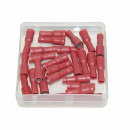 Connecteur de câble rond femelle 4mm rouge 25pcs