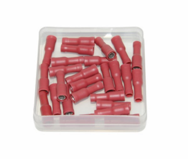 Connecteur de câble rond femelle 4mm rouge 25pcs