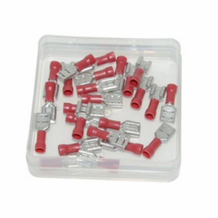 Cosse plate femelle 6.3mm rouge 25pcs