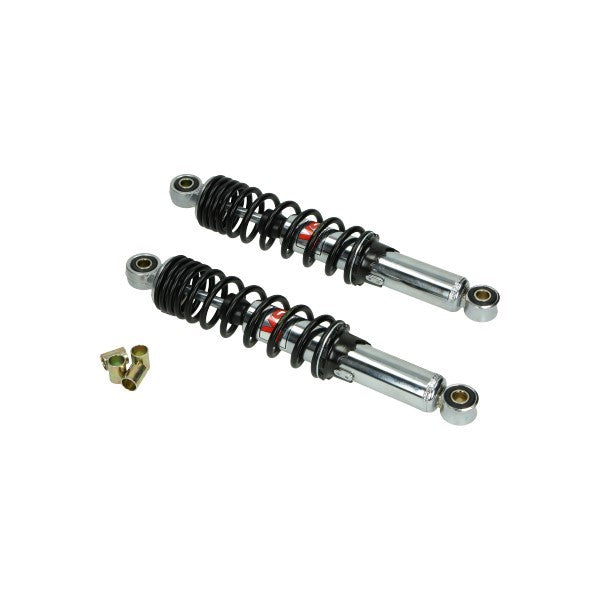 Amortisseurs hydrauliques YSS 300mm chrome/noir Camino, Tomos, Puch Maxi