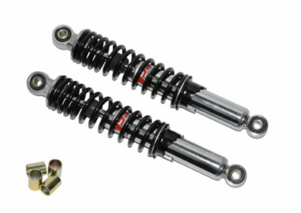 Jeu d'amortisseurs YSS hydraulique 320mm chrome/noir Camino, Puch Maxi, Tomos