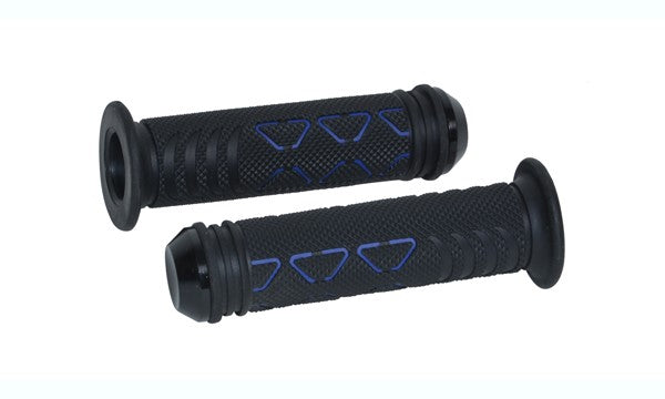 handvatset DMP universeel zip/sprint style + bar end zwart/blauw