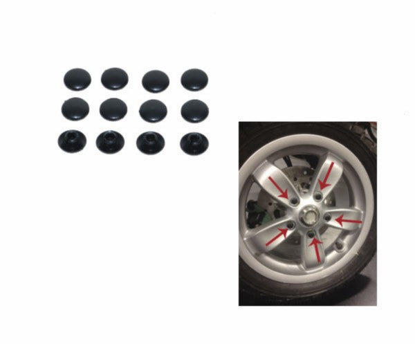 sierdop DMP vis à six pans creux pour roue avant M8 noir mat 12pcs GTS tous mod., MP3, Primavera, Sprint