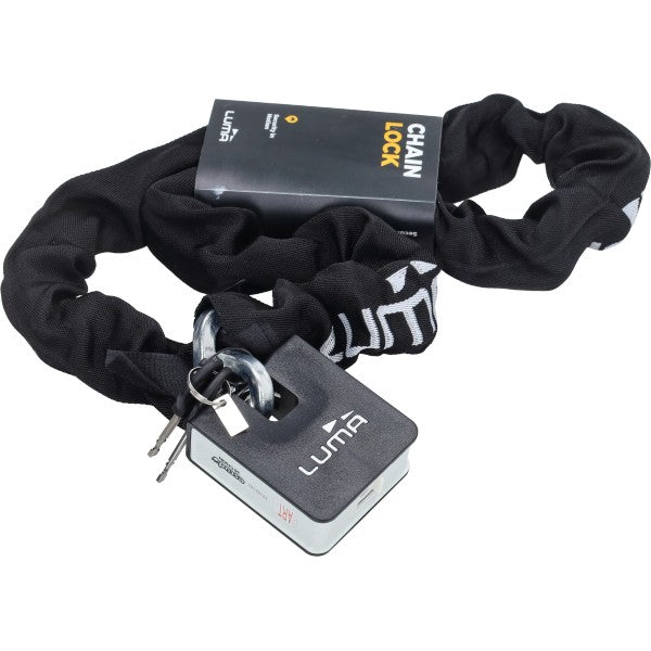 chain lock Luma + padlock ART 3-star Escudo 38 150cm black/white