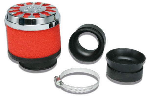 Malossi MHR E13 Straight Power Filter 42-58mm Chrome/Red 0413528