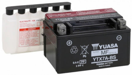 Yuasa YTX7A-BS maintenance-free battery for Peugeot 4T, Kymco 4T scooter, China 4T scooter, Sym 4T scooter