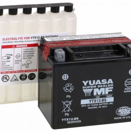 Yuasa YTX12-BS maintenance-free battery, suitable for Vespa GTS, among others