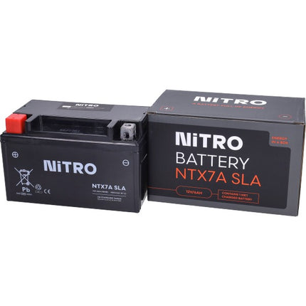 battery nitro ntx7a-bs/ytx7a-bs sla/gel peugeot-4t, sco kymco 4t, sco china 4t, sco sym 4t