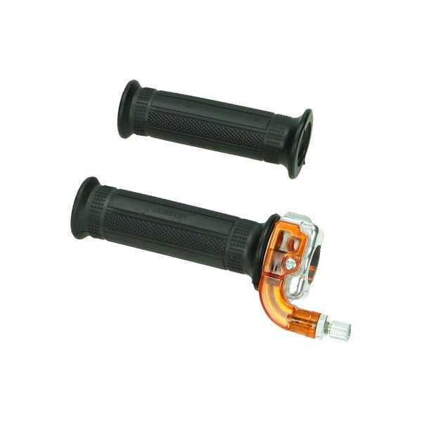 Poignée d'accélérateur noire/orange pour mobylette, scooter
