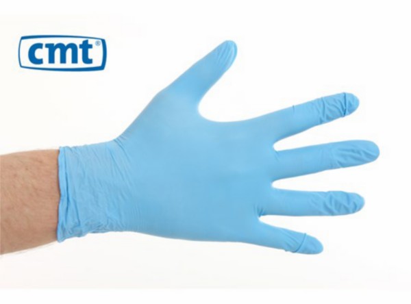 jeu de gants cmt atelier nitrile sans poudre S bleu 100pcs