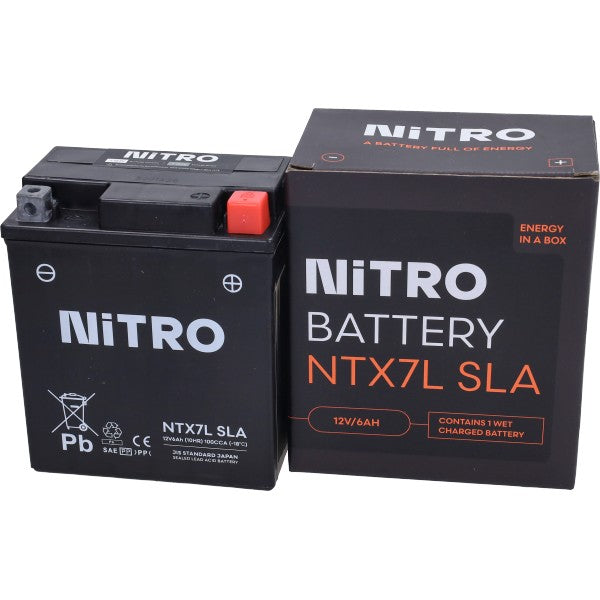 Batterie nitro ntx7l-bs/ytx7l-bs sla/gel liberty IGET, primavera, sprint, zip 4t