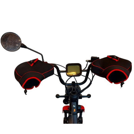 Handlebar muffs set DMP universal neoprene black/red fatbike, moped, scooter