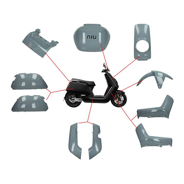 kit carrosserie DMP gris nardo brillant 10 pièces niu n1s