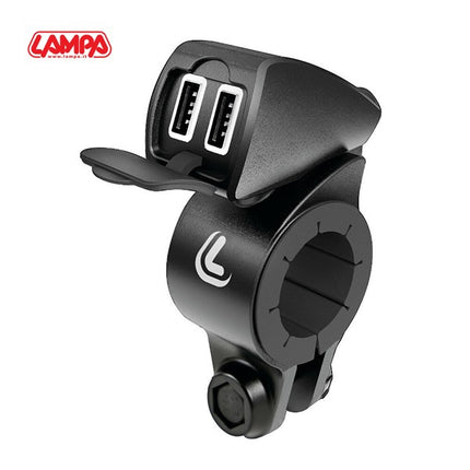 lamp USB handlebar connection 12/24v (fast charger) Fix Trek 21/32mm moped, motorcycle 38828