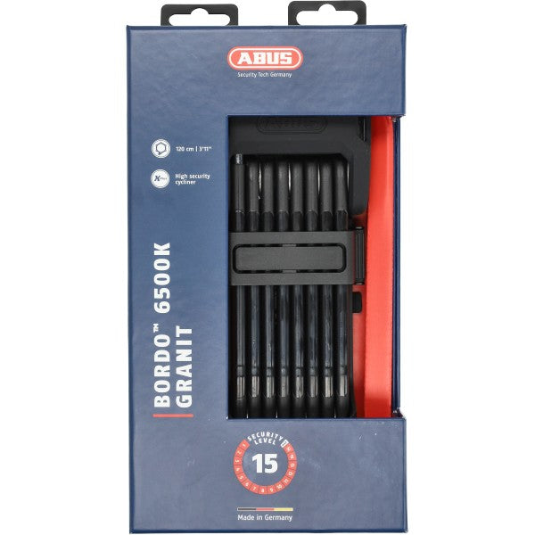 vouwslot abus art 2-sterren + bordo granit x-plus 120mm fatbike 6500/120