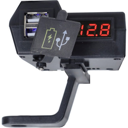 Chargeur USB DMP 12 V universel 2 ports avec affichage voltmètre batterie mobylette Honda, moto, scooter