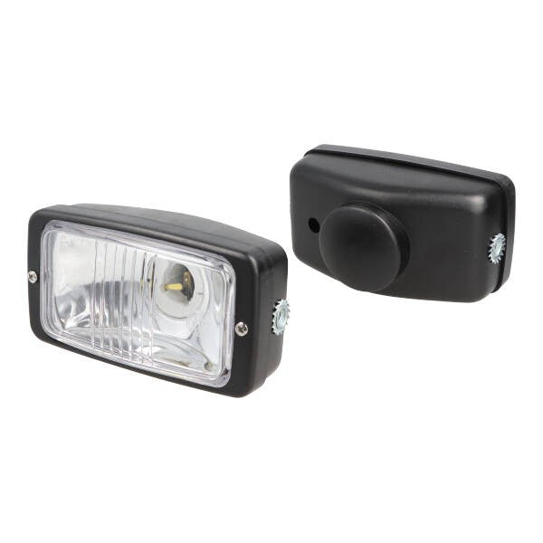 koplamp guia rechthoekig (made in EU) 142mm zwart bromfiets