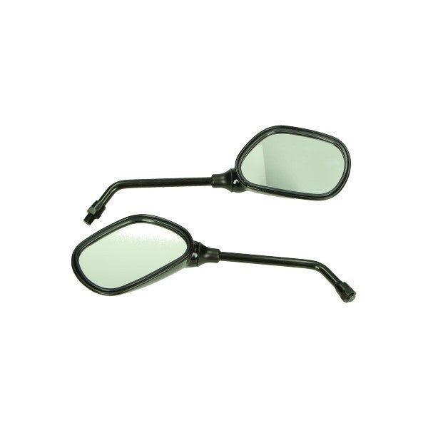 kit rétroviseurs universels ovales courts M10 noir brillant