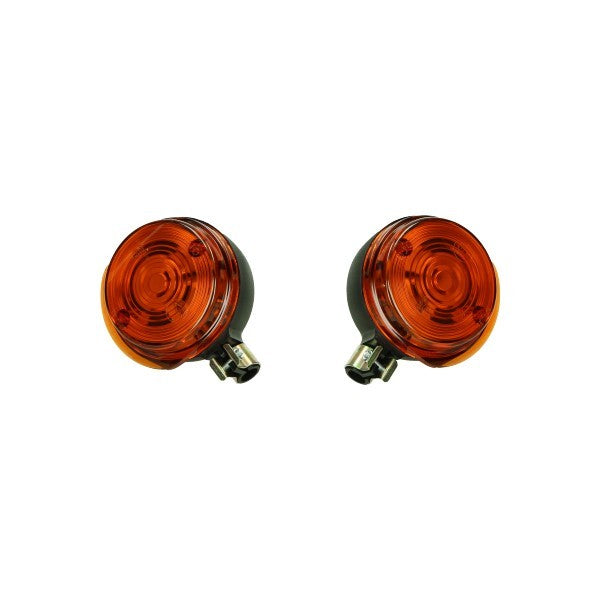 knipperlichtset rond zwart/oranje 2pcs simson, simson s50, simson S51