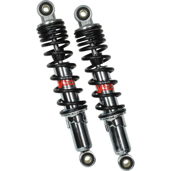 jeu d'amortisseurs hydrauliques 280mm chrome/noir Puch Maxi, Camino, Tomos rd220-280p-18