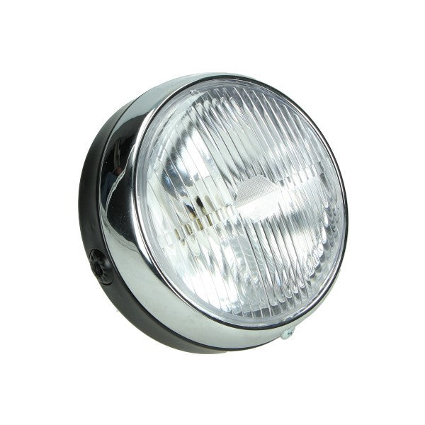 koplamp guia rond + schakelaar 140mm zwart 103, bromfiets