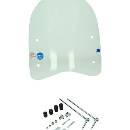 Windshield Regia with mounting kit universal low (made in EU) clear mobility scooter