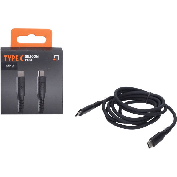 oplaadkabel optiline silicone type c > usb type c 150cm zwart 91791