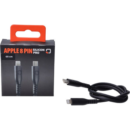 Charging cable Optiline silicone USB C > Apple 8 pin 60cm black 91784
