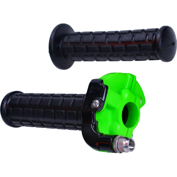 Jeu poignée d'accélérateur Lusito Speed équerre M84 vert fluo cyclomoteur, scooter