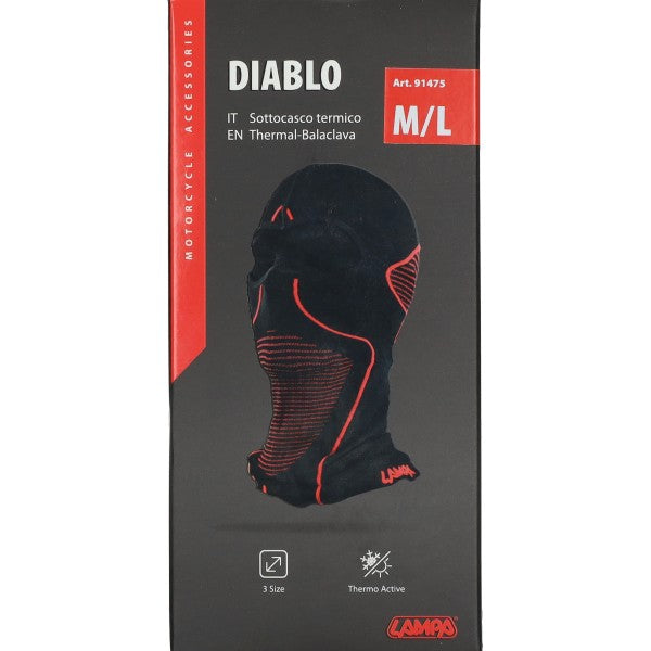 cagoule lampe intégrale thermo diablo M/L noir/rouge 91475