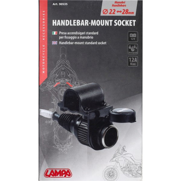 lamp connection 12v handlebar mount + cables 12amp 90535