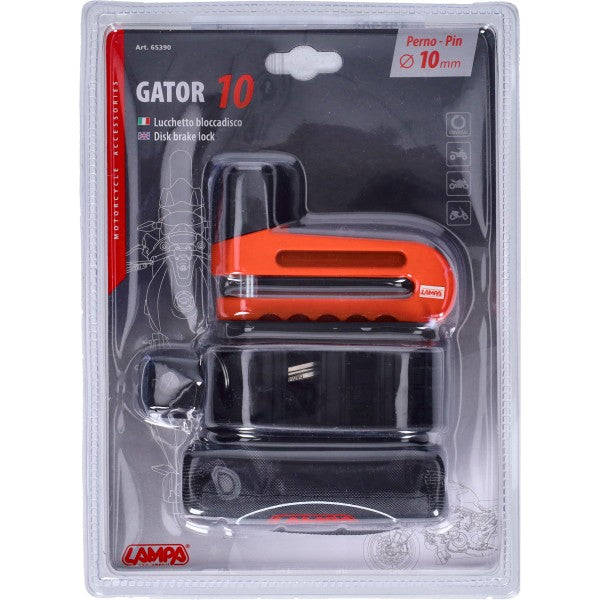 Disc lock Lampa + pouch + holder 10mm red 65390