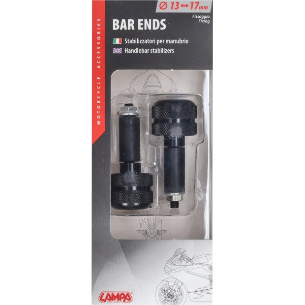 Contrepoids de guidon lampe set aluminium 17-23mm noir 90644