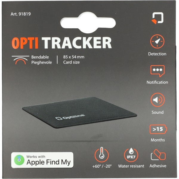gps volgsysteem optiline tracker zelfklevend flexibel 85x54x3mm zwart bromfiets, fatbike, Minicar, motorfiets, scooter 91819
